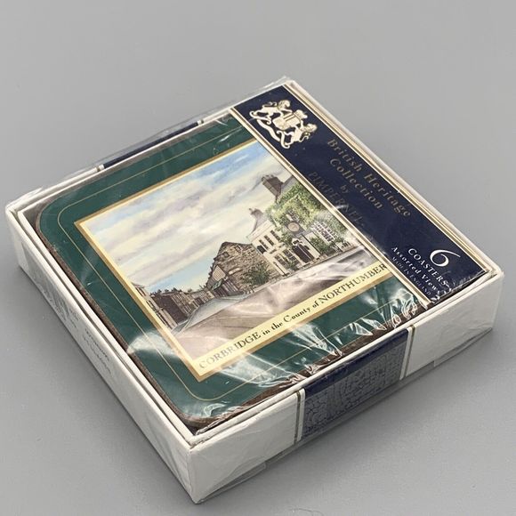New British Heritage Collection by Pimpernel 6 Coasters English Villages England - Picture 1 of 6